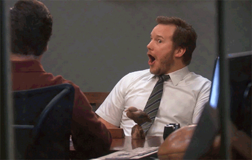 gif of andy from parks and rec looking excited