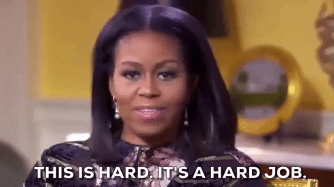 gif of michelle obama saying its hard